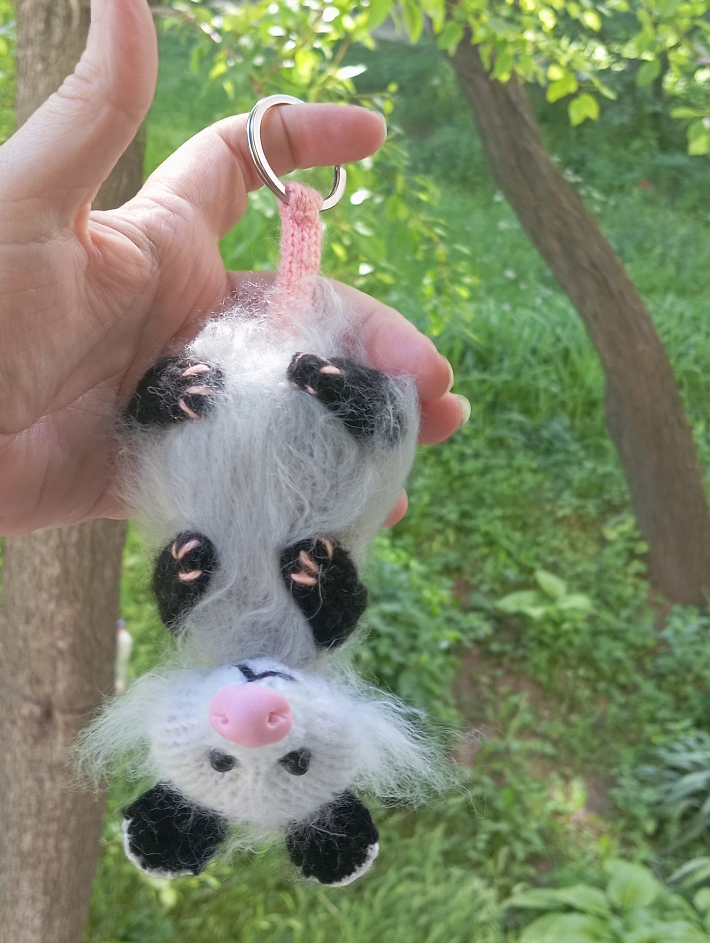 Keychain Possum Plush Toy, Knitted Possum Plush, Crochet Keychain Accessory, Possum Car Rear View