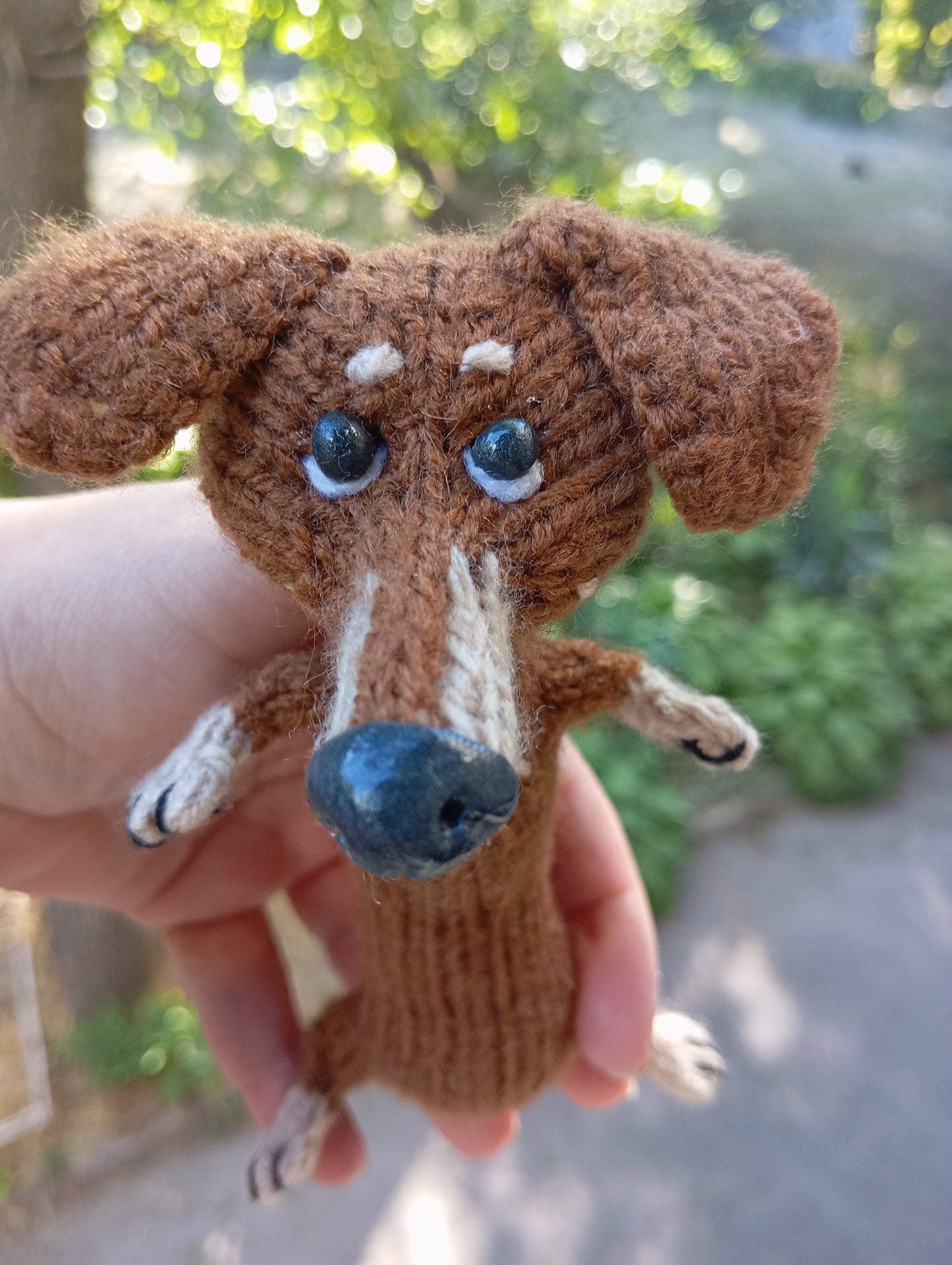 Dachshund Plush Dog, Knitted Doxie Dog Toy, Stuffed Wiener Dog Plush, Amigurumi Plush Dog