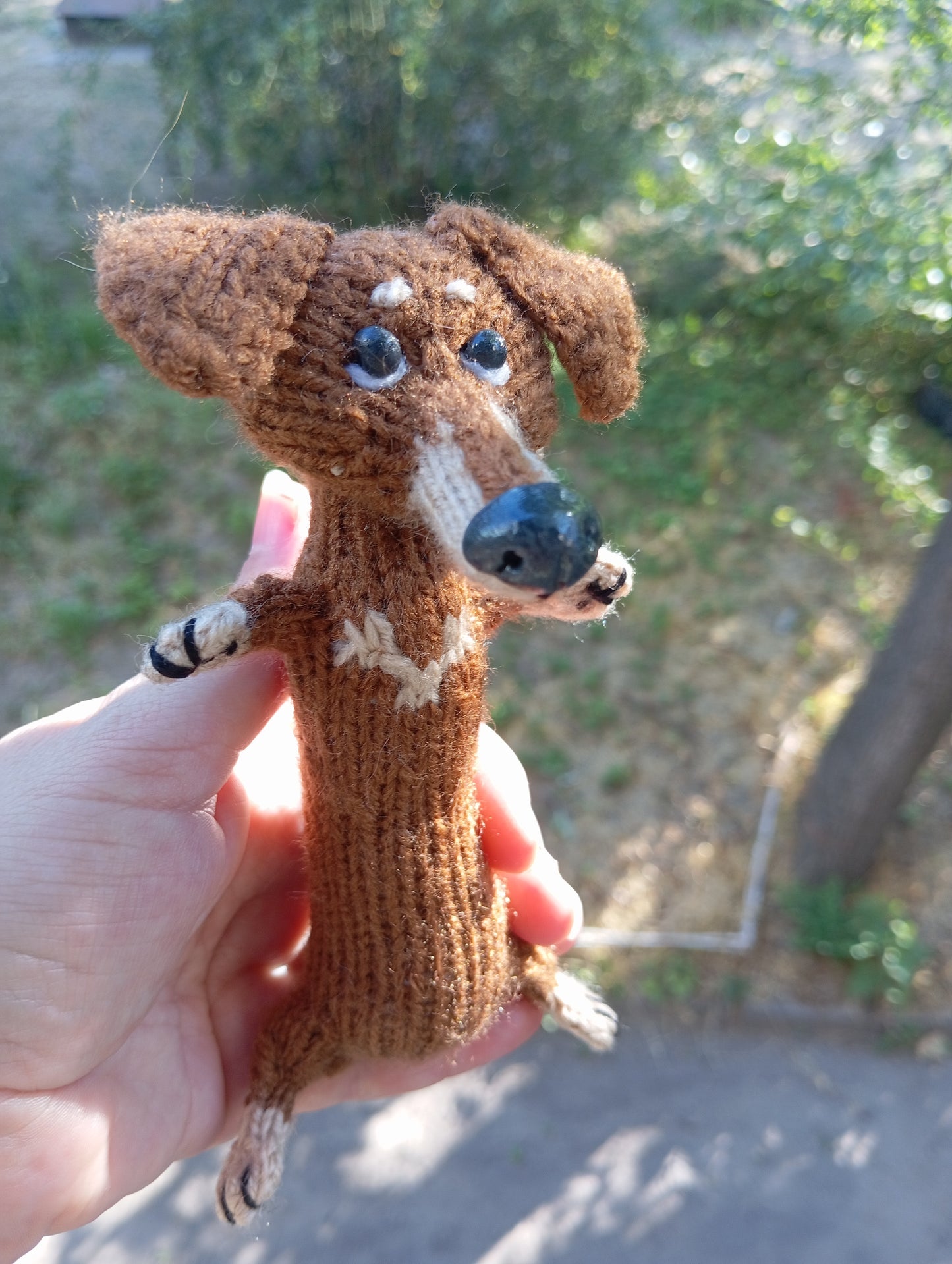 Dachshund Plush Dog, Knitted Doxie Dog Toy, Stuffed Wiener Dog Plush, Amigurumi Plush Dog