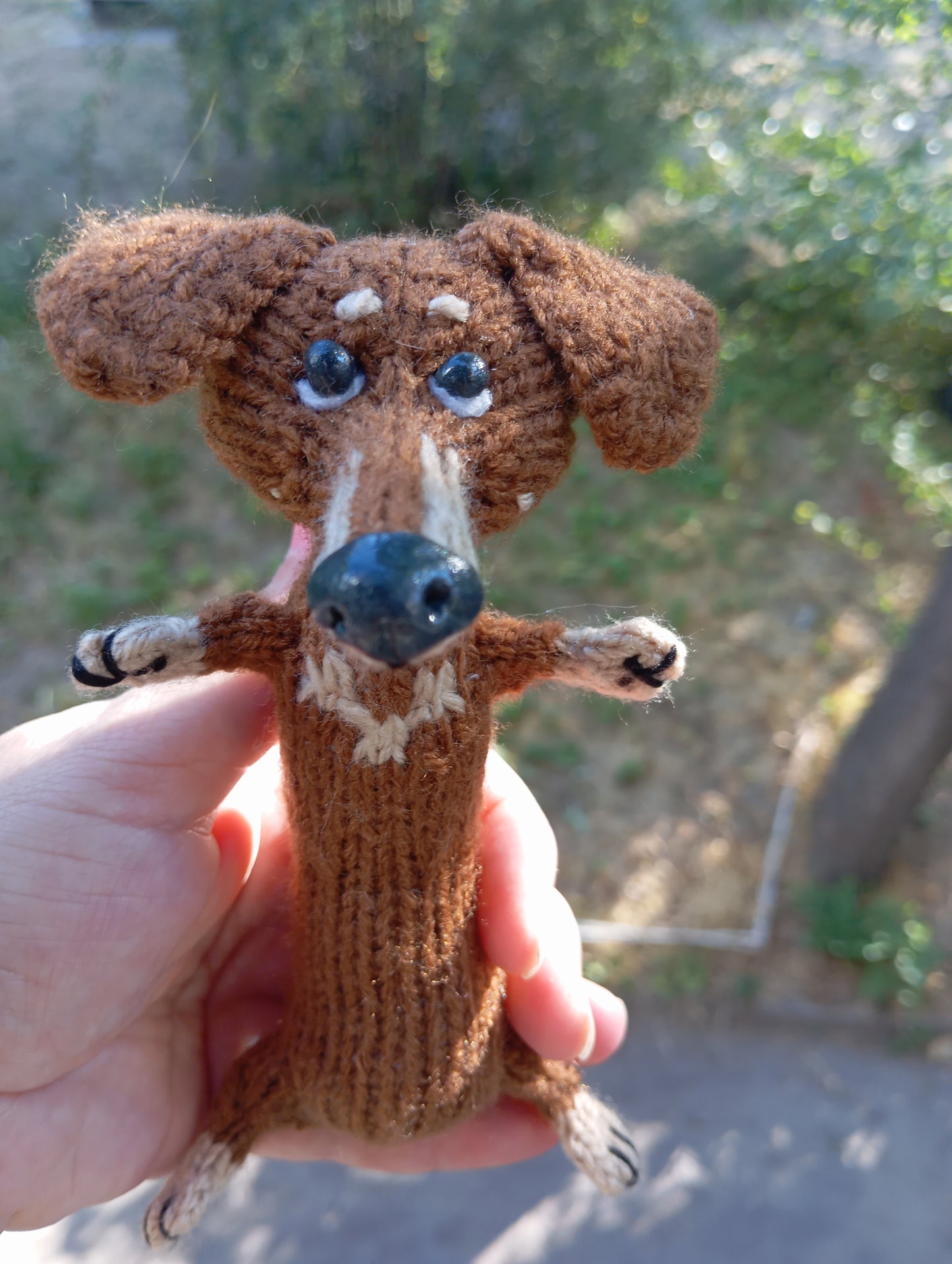 Dachshund Plush Dog, Knitted Doxie Dog Toy, Stuffed Wiener Dog Plush, Amigurumi Plush Dog