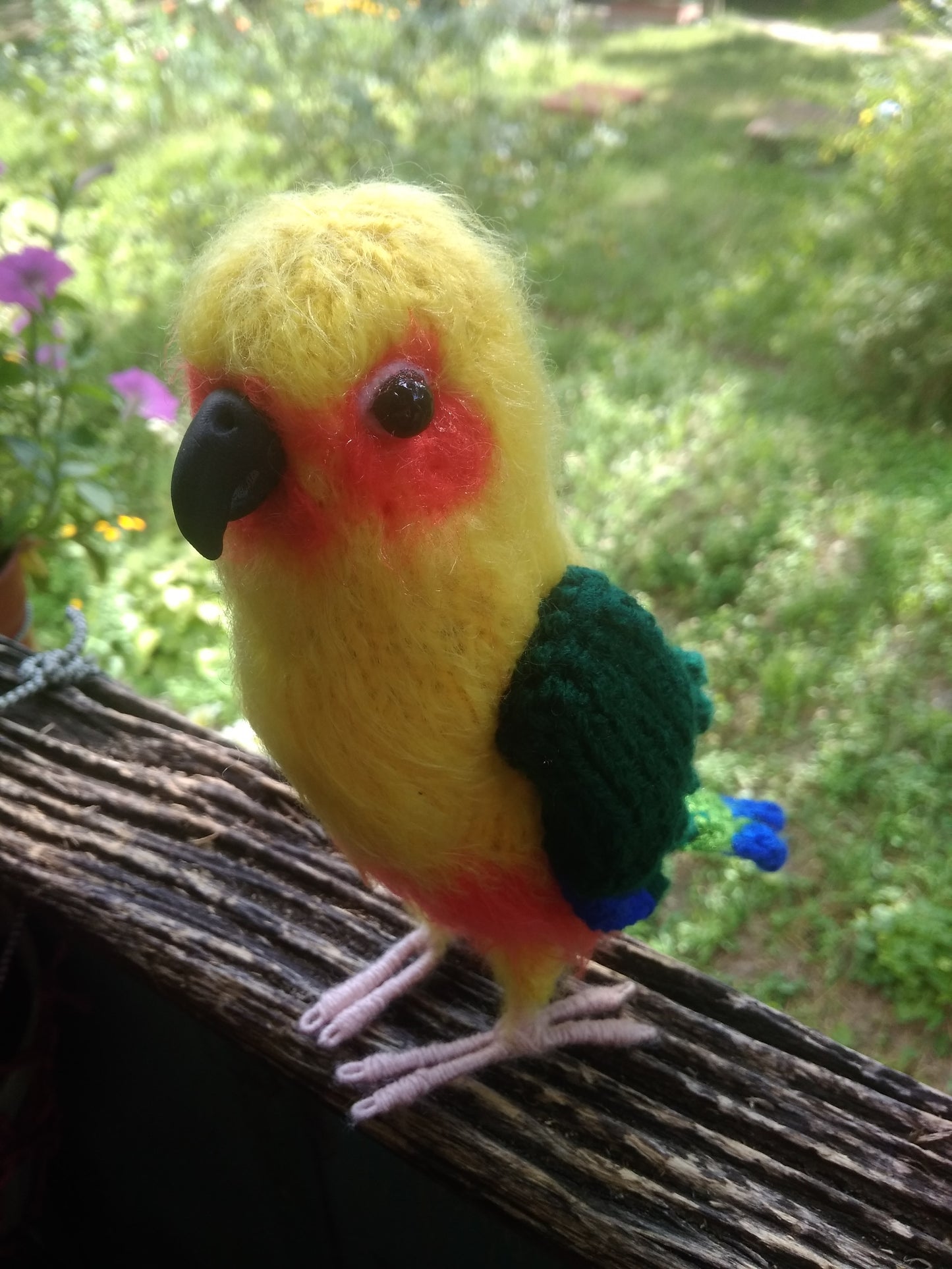 Adorable parrot Jenday Conure figure