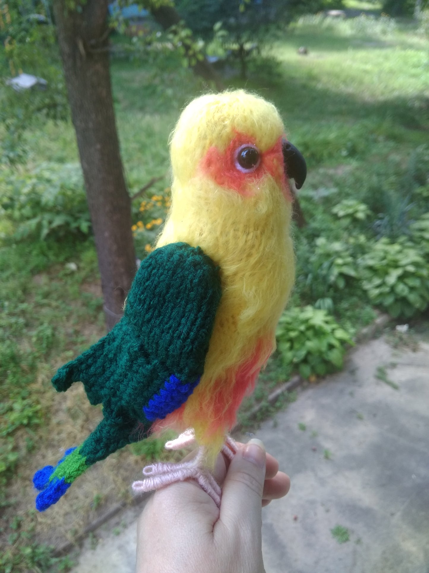 Adorable parrot Jenday Conure figure