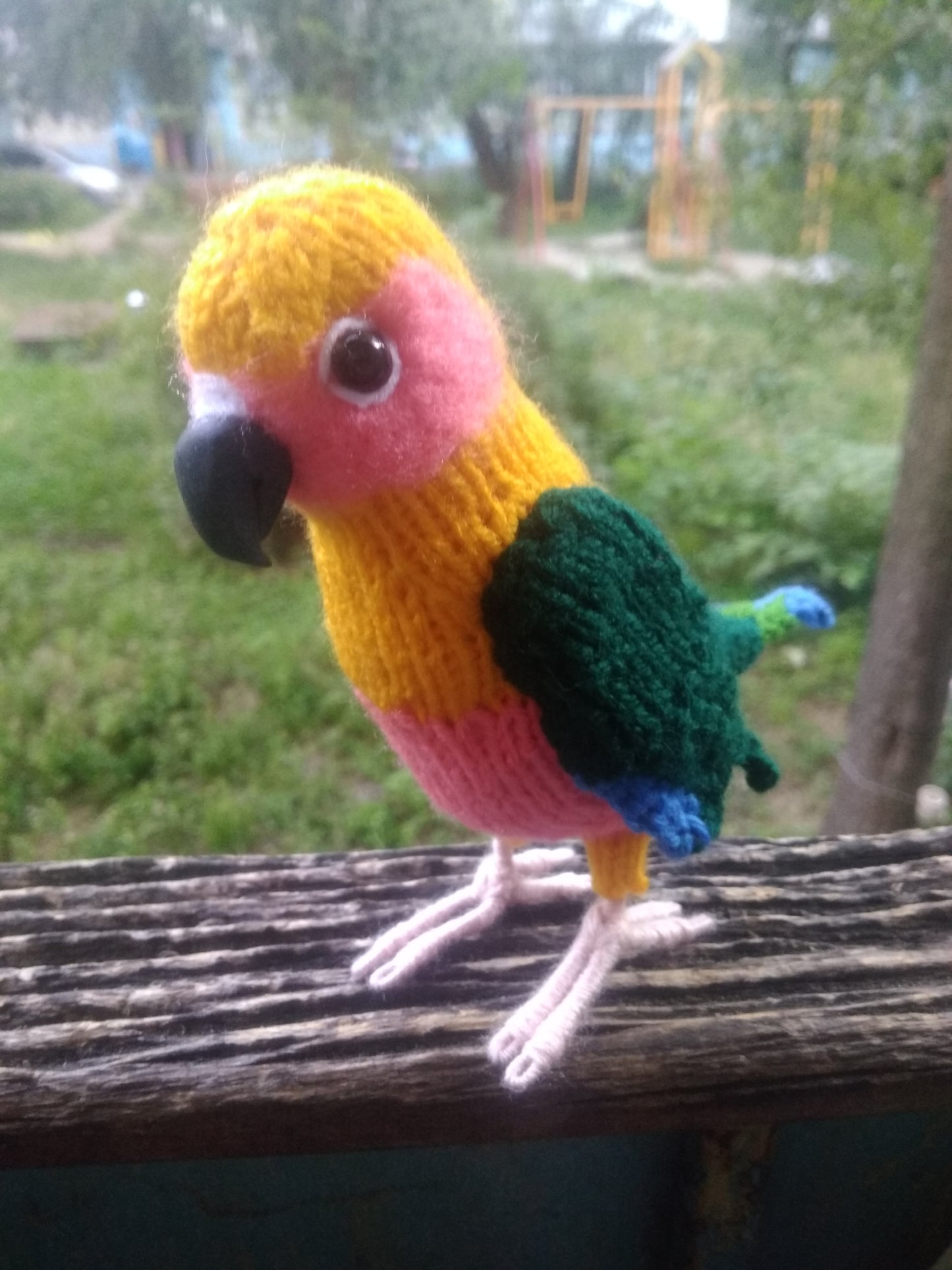 Adorable parrot Jenday Conure figure