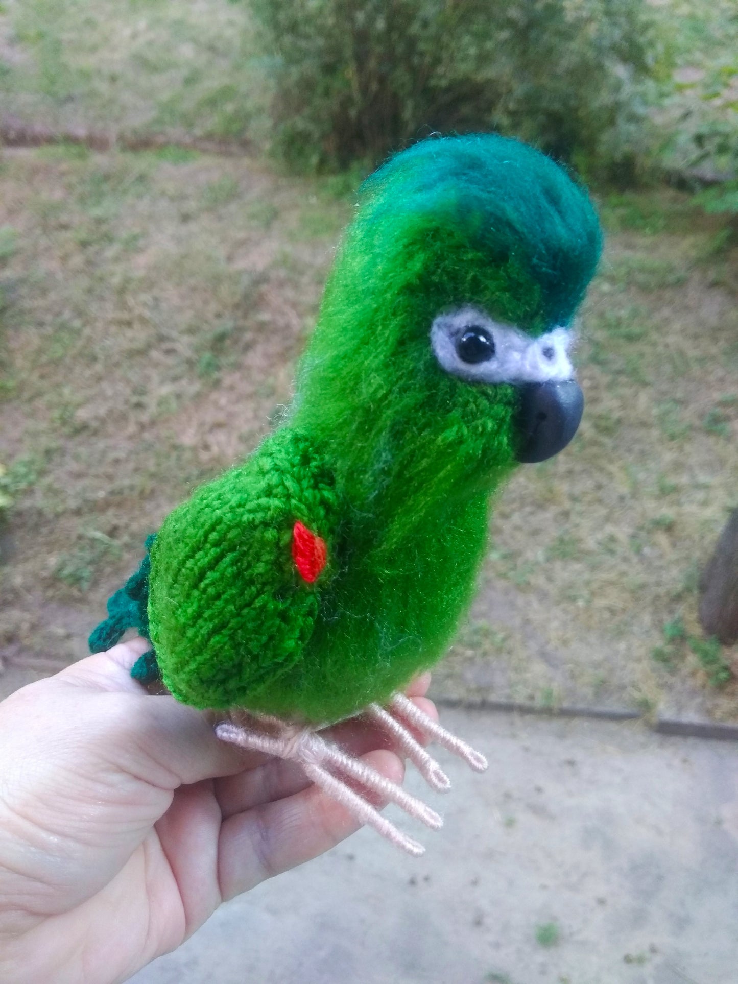 Cute Parrots knitted figurines