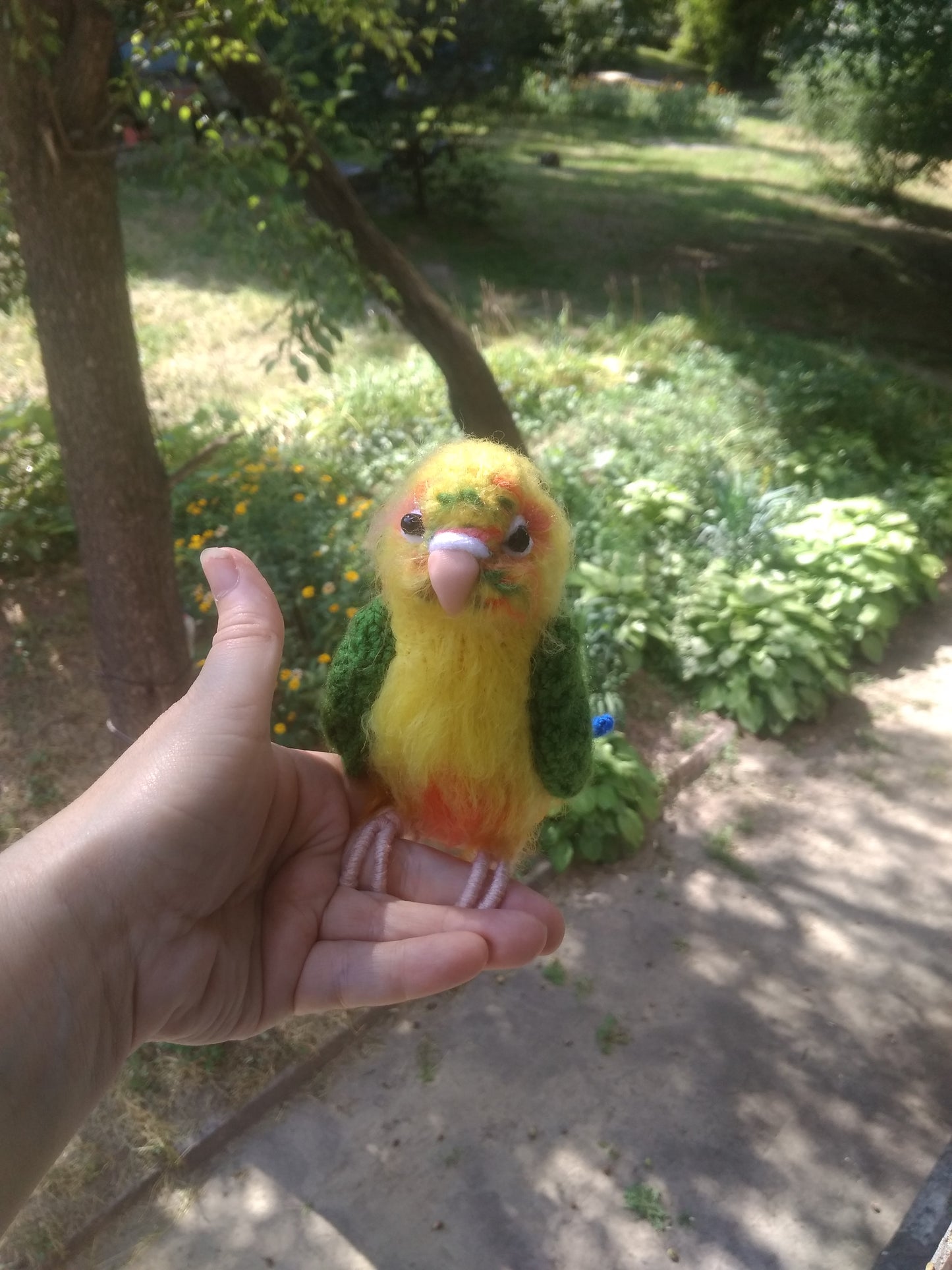 Cute Parrots knitted figurines