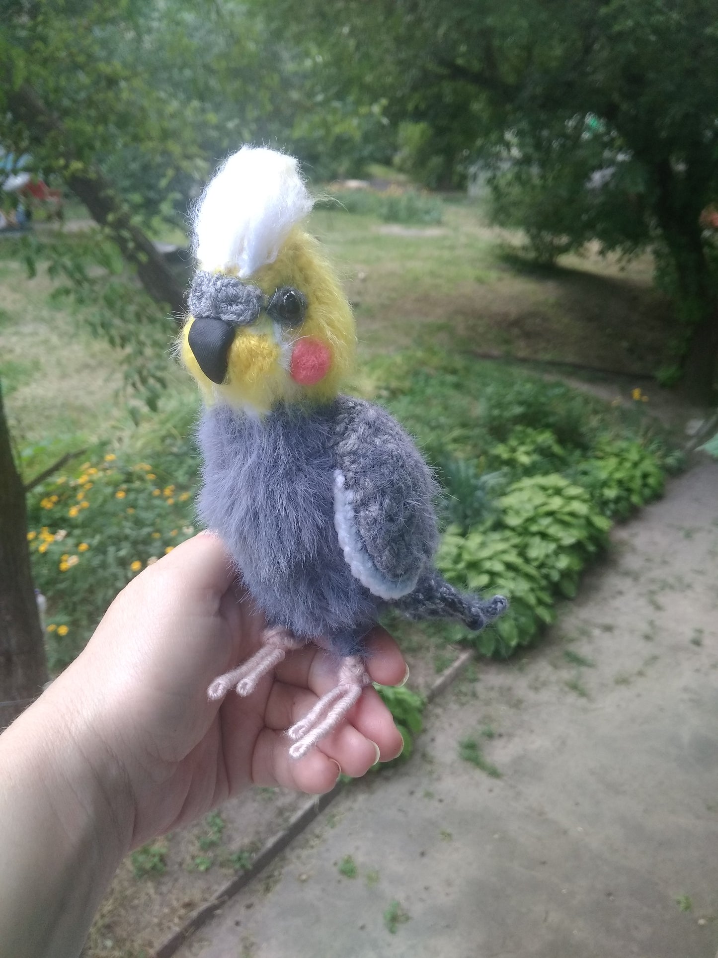 Cute Parrots knitted figurines