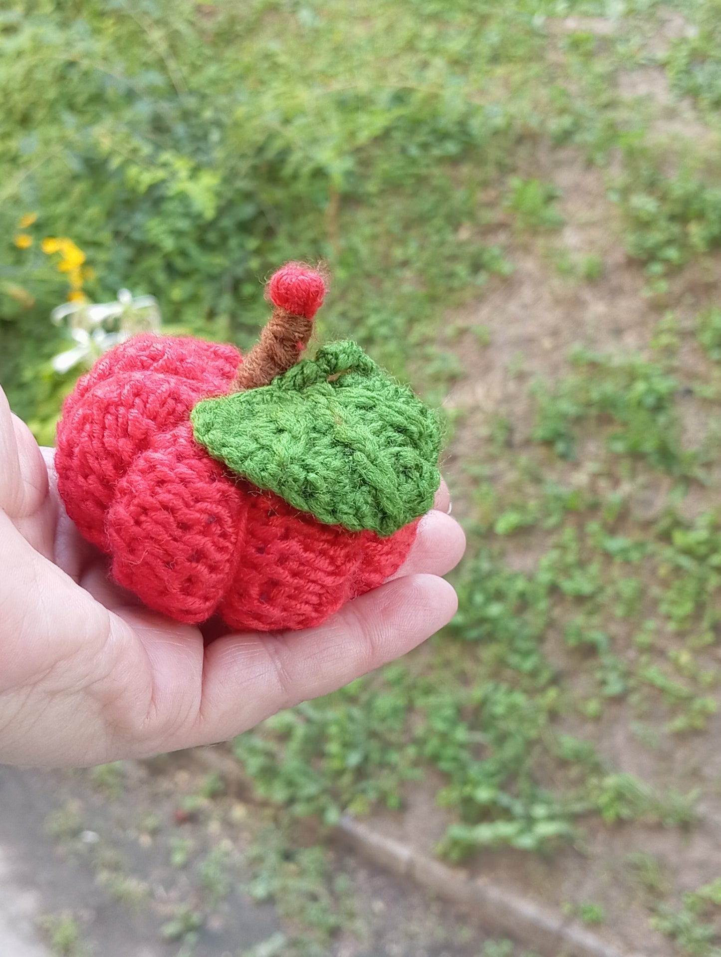 Mini pumpkin, knitted from acrylic yarn, decor