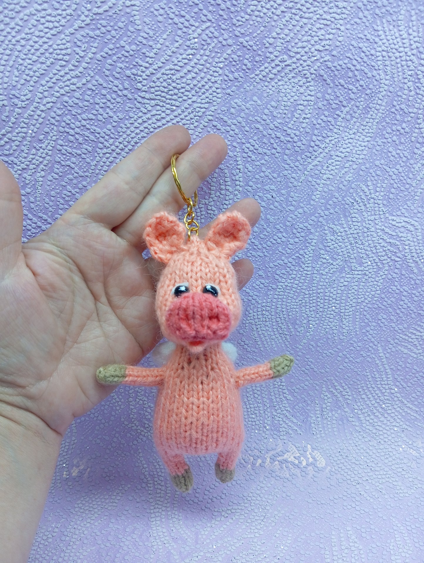 Pig Knitted Keychain, Car Pendant, Croched Keychain Toy, Soft Pig Keyring, Animal Toys