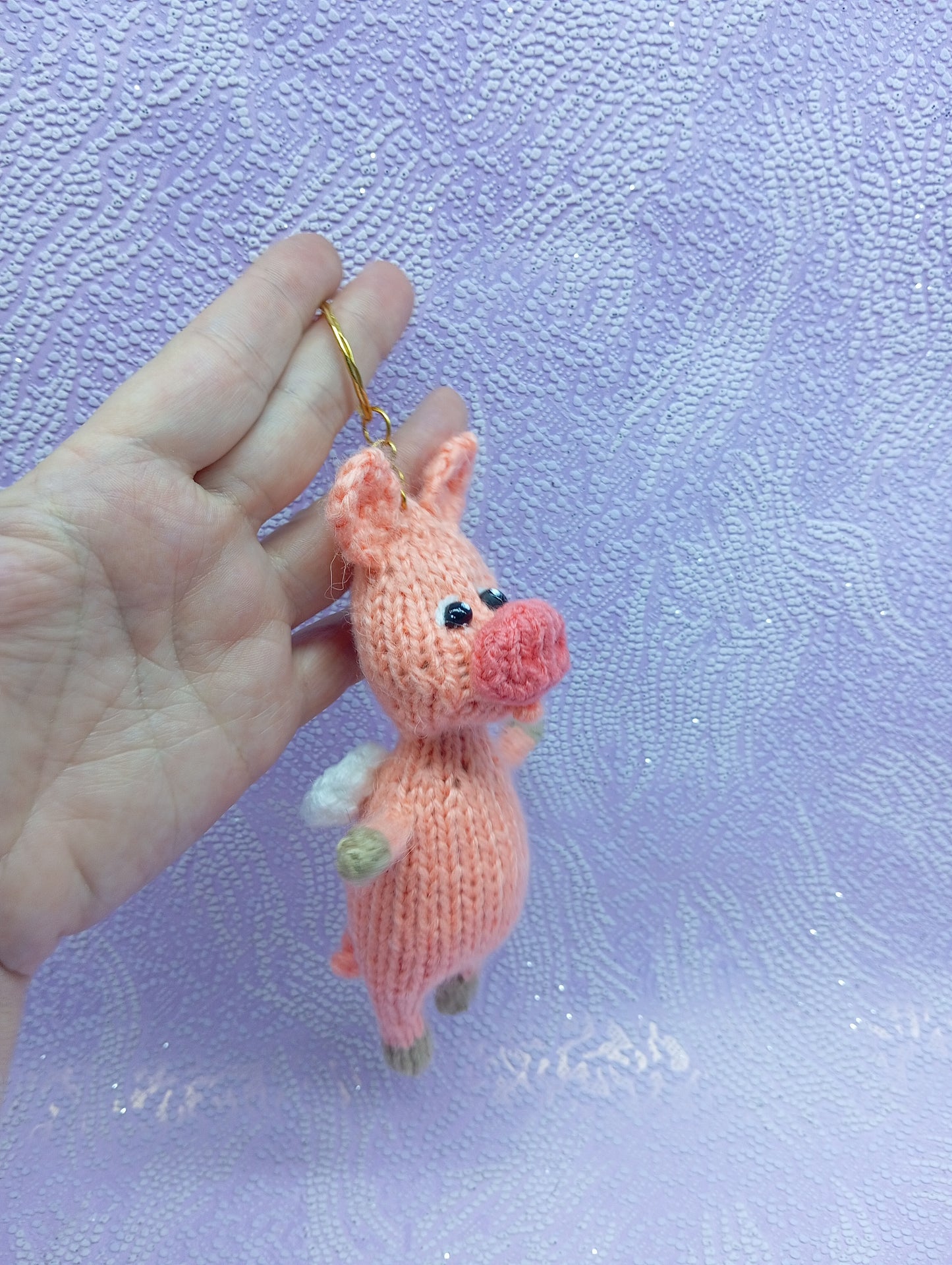 Pig Knitted Keychain, Car Pendant, Croched Keychain Toy, Soft Pig Keyring, Animal Toys