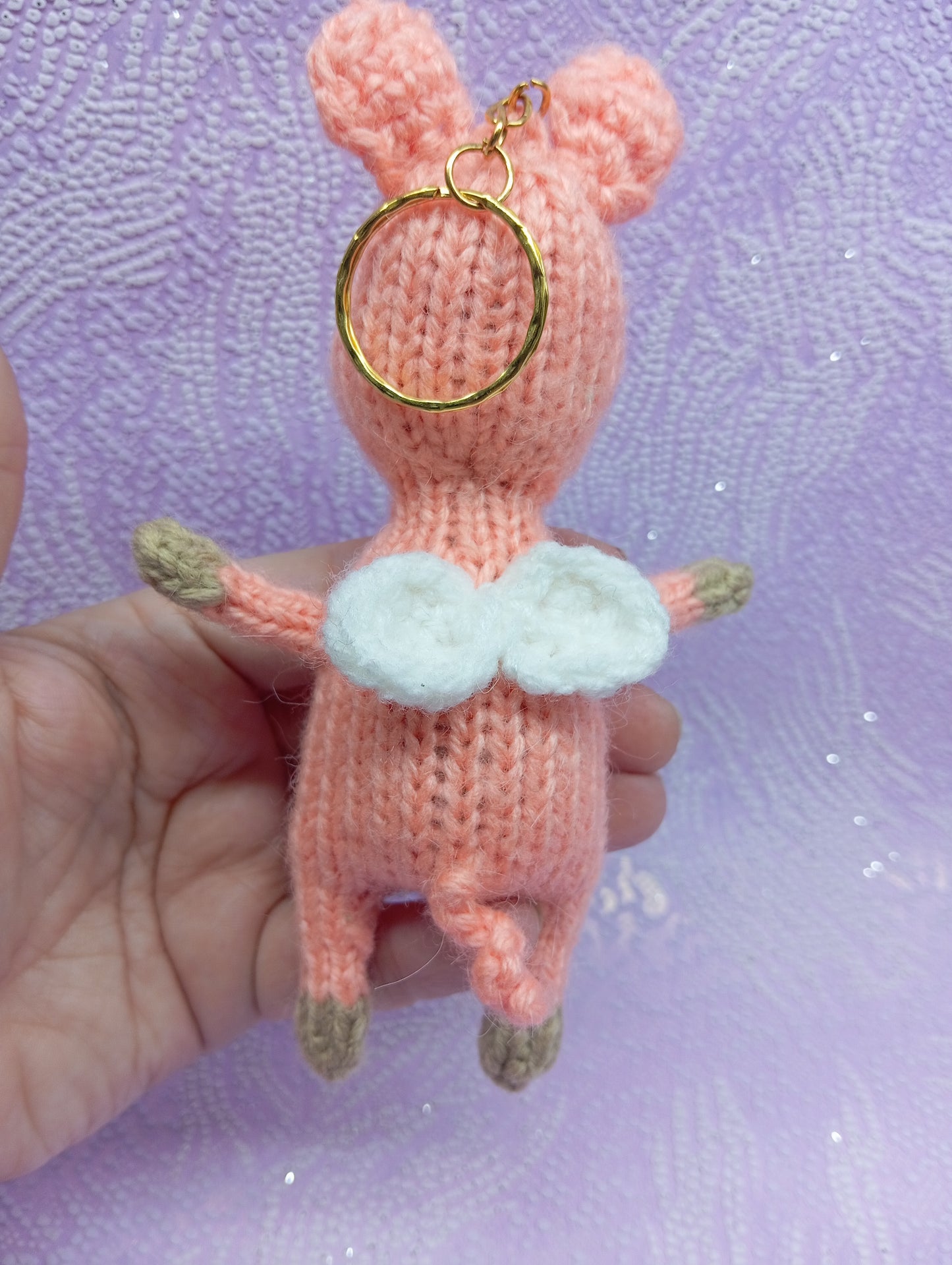 Pig Knitted Keychain, Car Pendant, Croched Keychain Toy, Soft Pig Keyring, Animal Toys