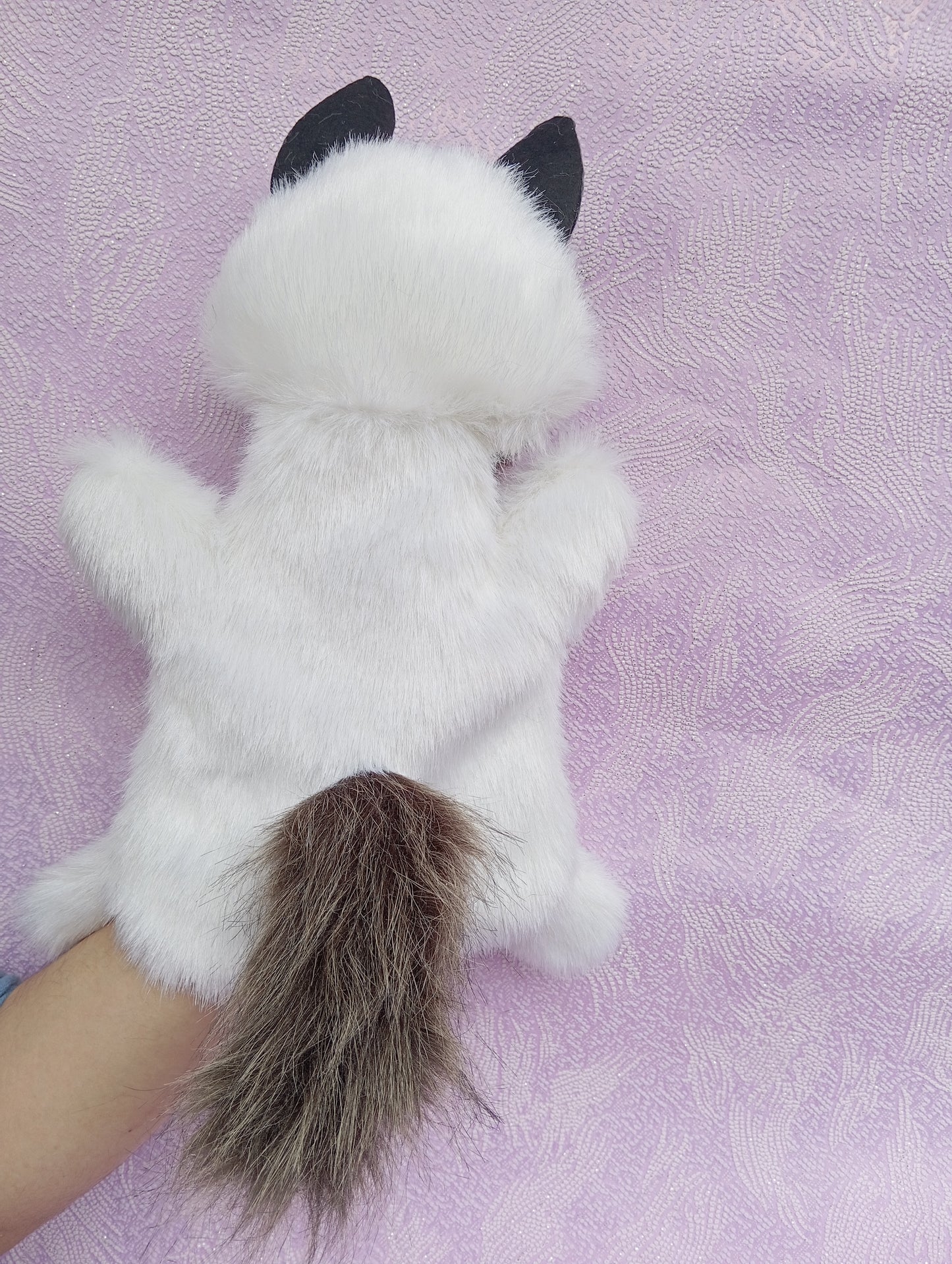 Ragdoll Cat Hand Puppet, Ragdoll Plush Cat Toy,White cat Hand Puppet, Fluffy Cat hand Puppet, Glove cat, Plush cat