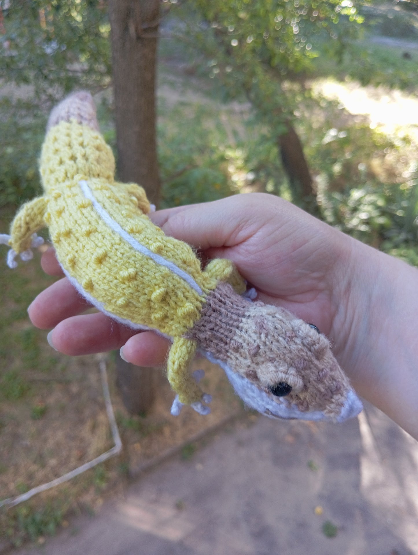 Adorable Plush Gecko Toy, Knitted Gecko Figurine, Crochet Gecko Toy