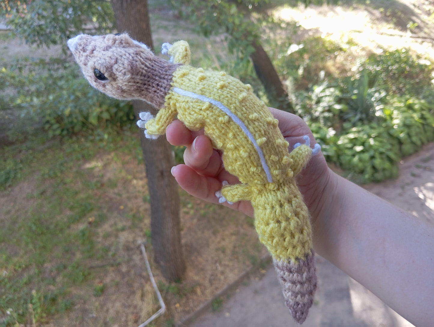 Adorable Plush Gecko Toy, Knitted Gecko Figurine, Crochet Gecko Toy