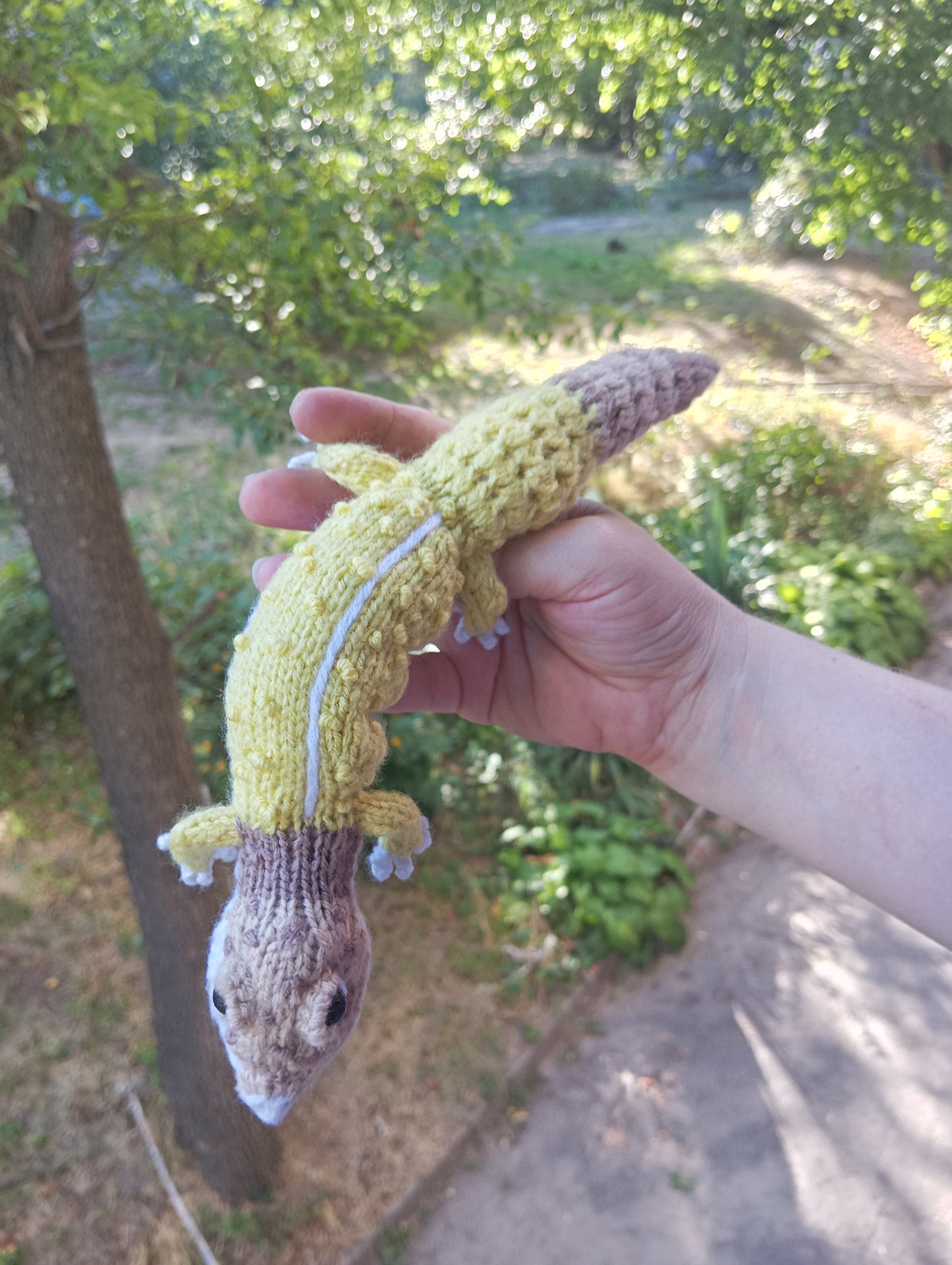 Adorable Plush Gecko Toy, Knitted Gecko Figurine, Crochet Gecko Toy