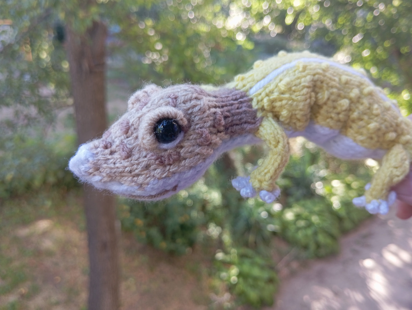 Adorable Plush Gecko Toy, Knitted Gecko Figurine, Crochet Gecko Toy