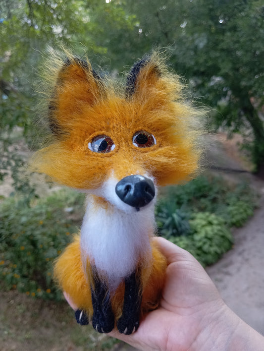 Adorable Plush Fox Toy, Crochet Red Fox Amigurumi, Funny Red Fox Toy, Plush Decorative Fox