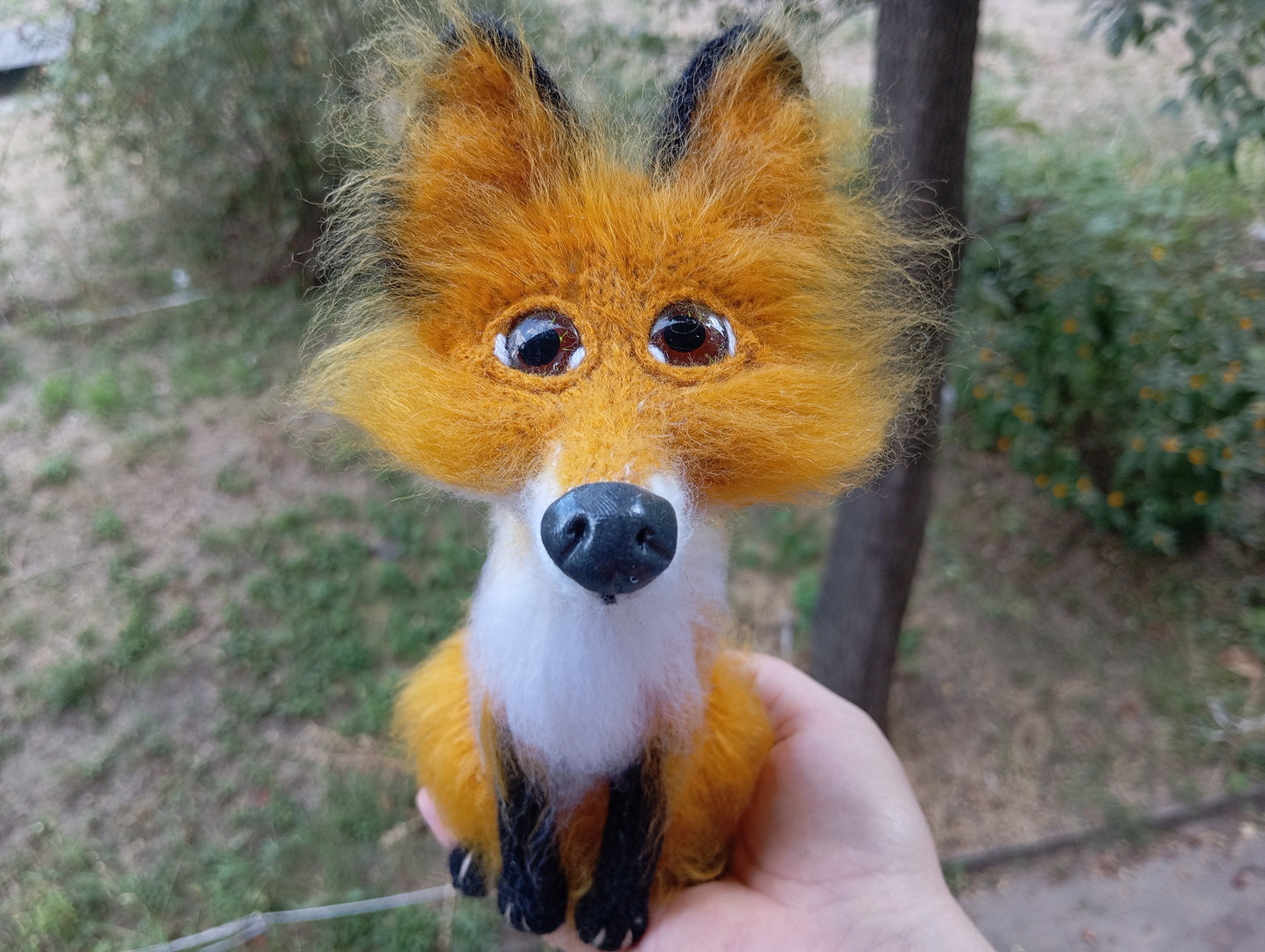 Adorable Plush Fox Toy, Crochet Red Fox Amigurumi, Funny Red Fox Toy, Plush Decorative Fox