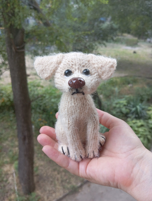 Plush Labrador Puppy , Knitted toy Amigurumi Labrador Puppy