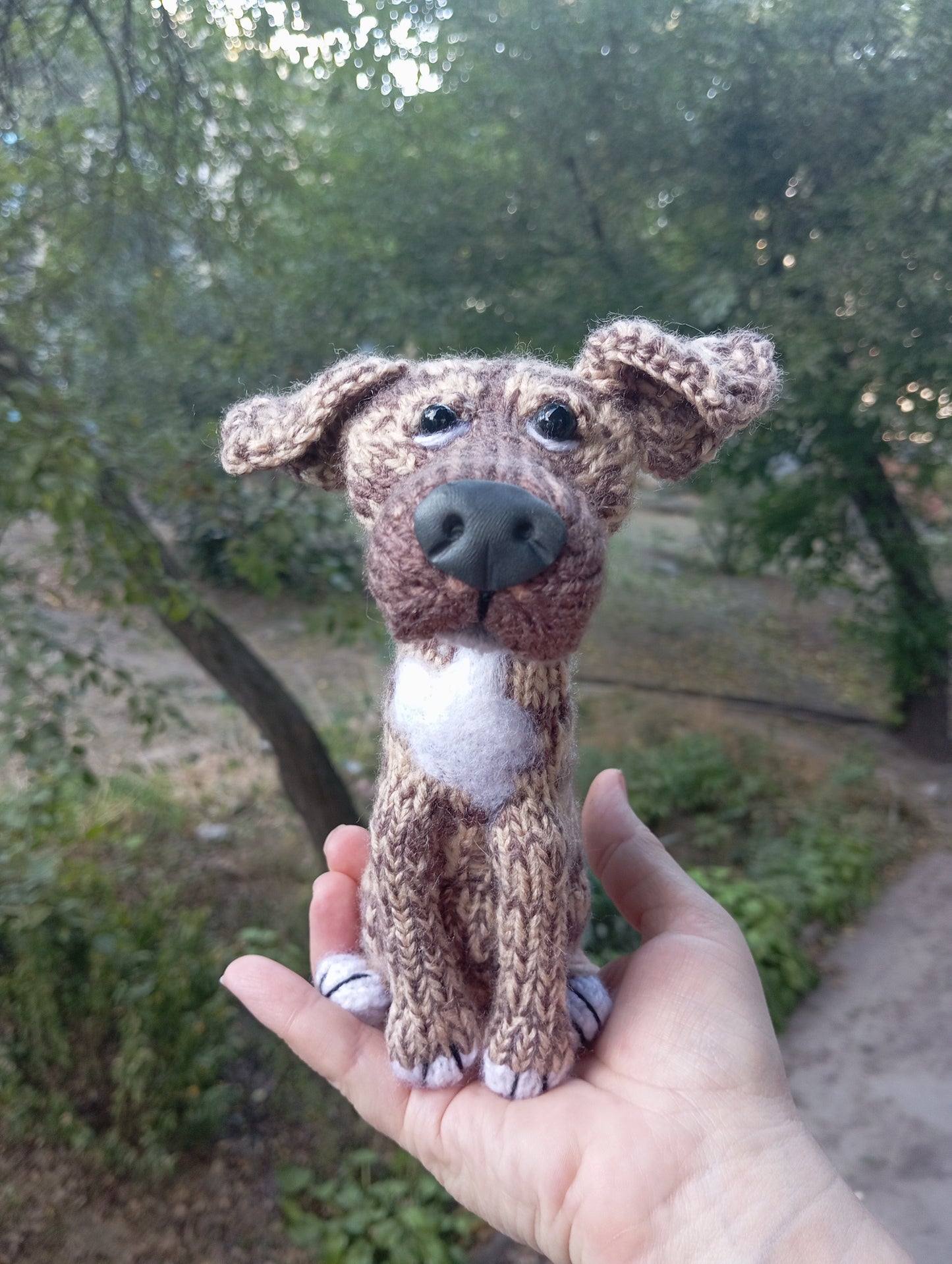 Plush dog figurine