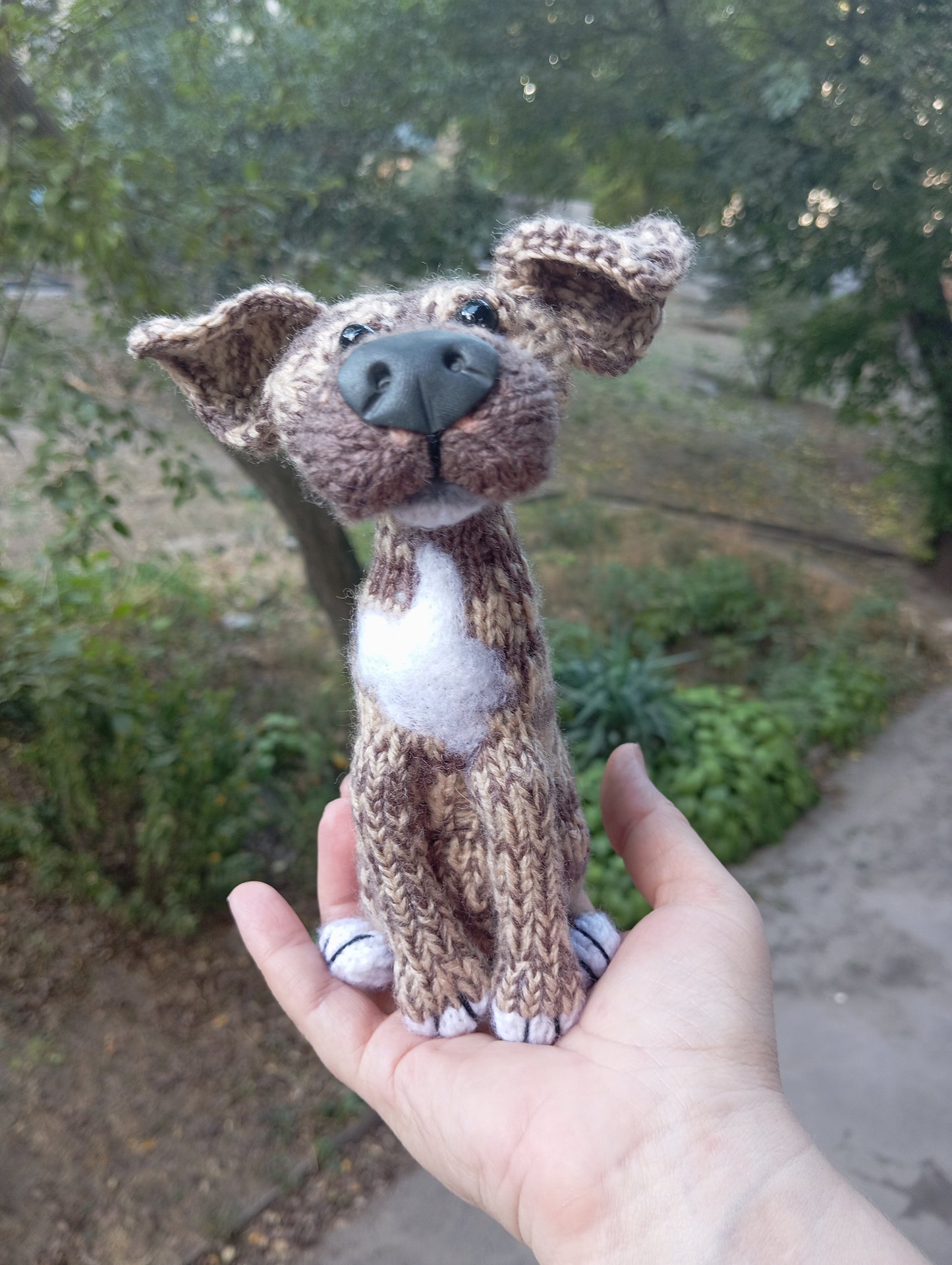 Plush dog figurine