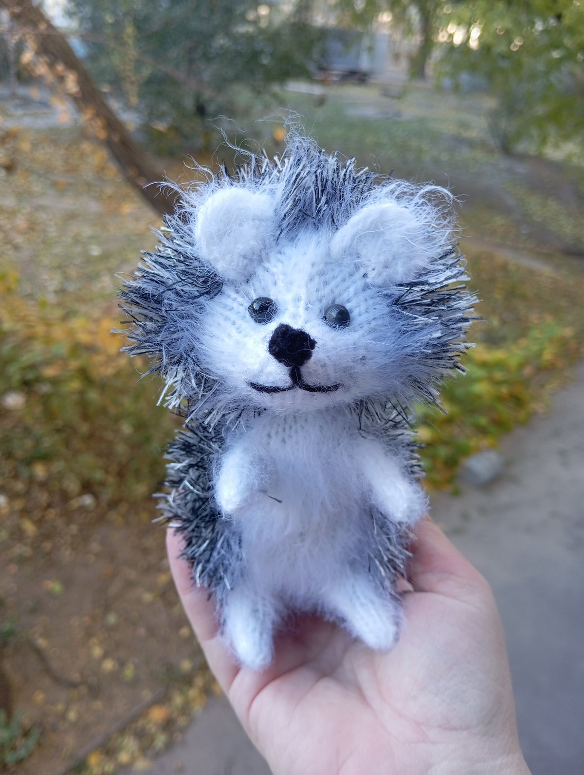 Set of knitted Plush Hedgehogs, Cute mom and Baby Hedgehog Plushie