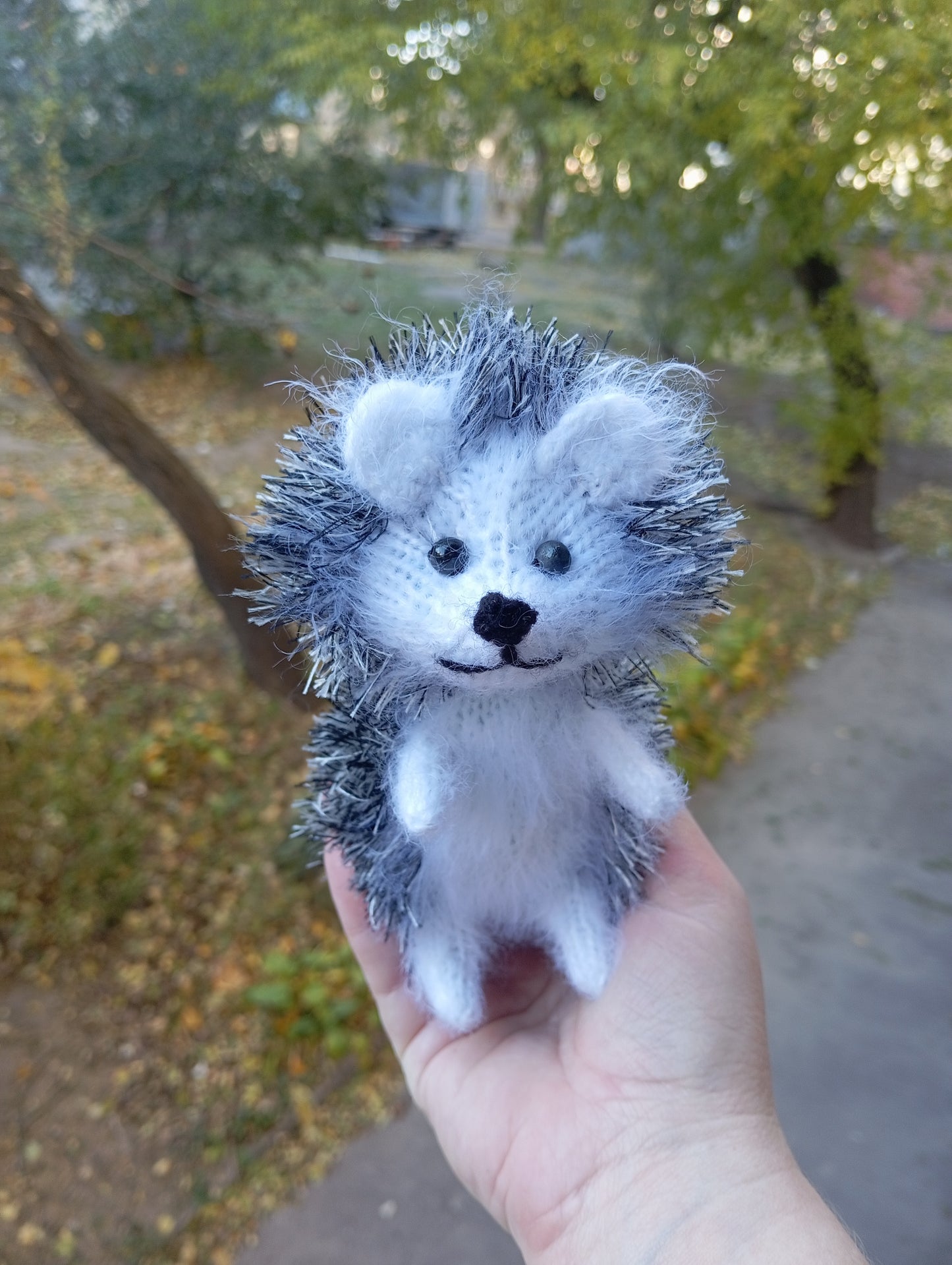 Set of knitted Plush Hedgehogs, Cute mom and Baby Hedgehog Plushie