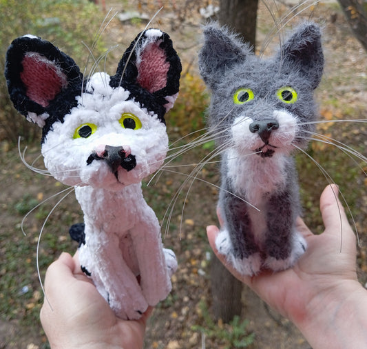 Set of Plush Cat Figurines, custom order