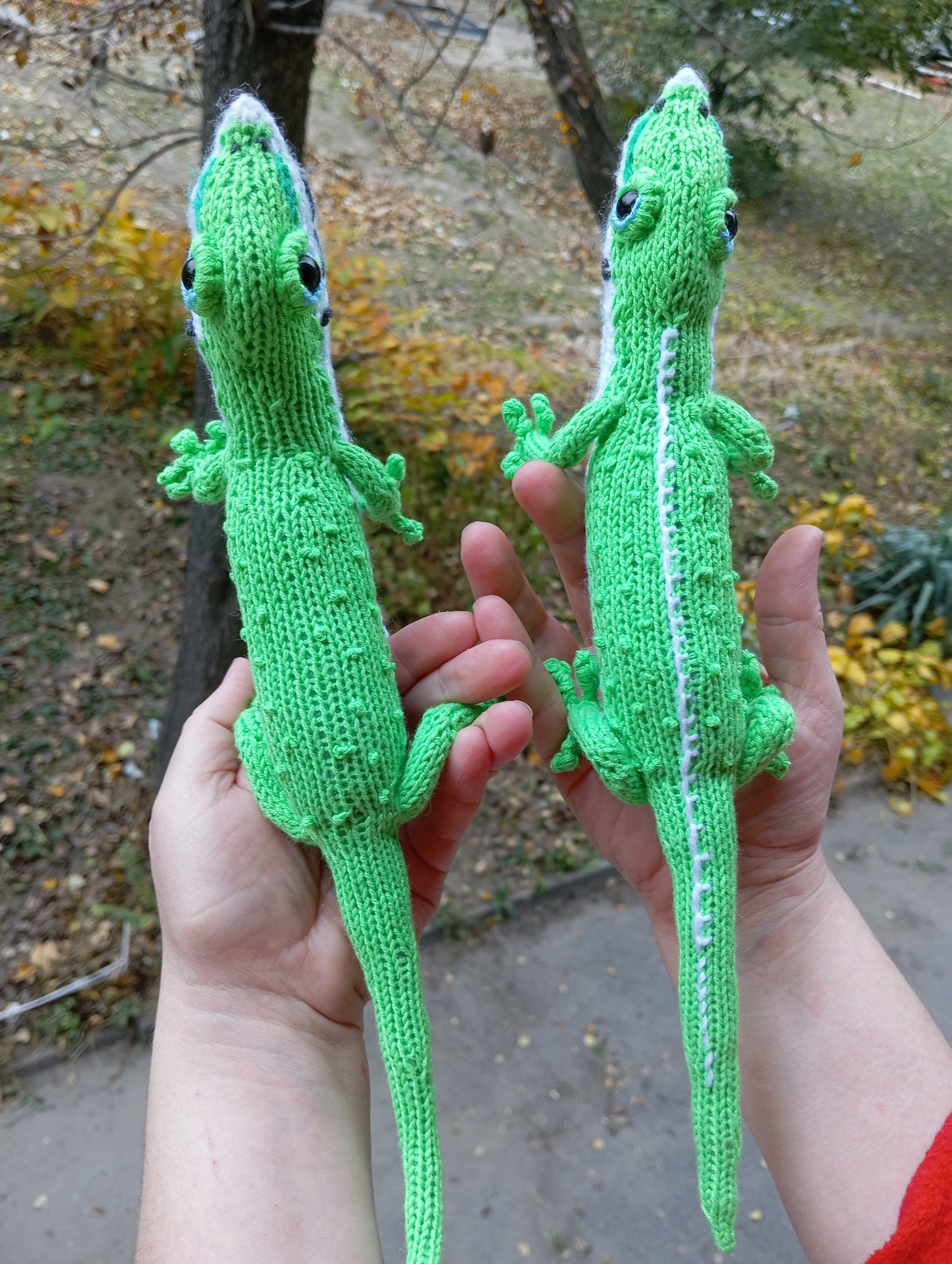 Plush Green Lizard Figurine, Plush Anole