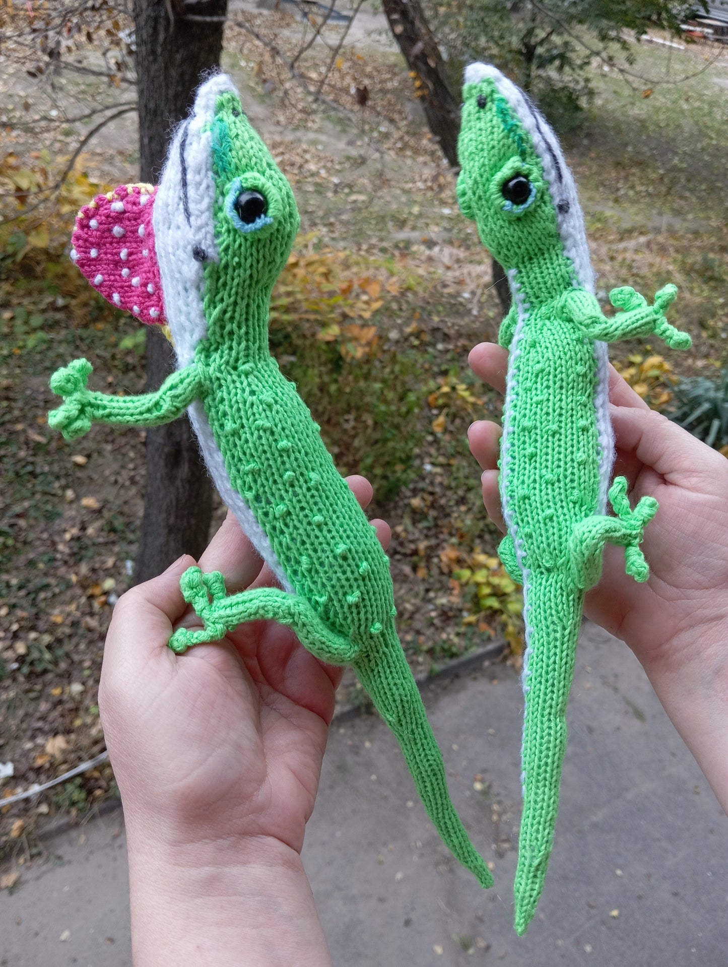 Plush Green Lizard Figurine, Plush Anole