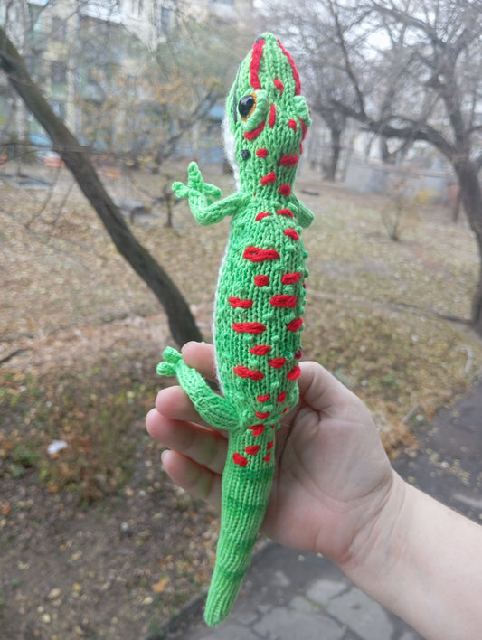 Plush Lizard for home decor, Day Gecko