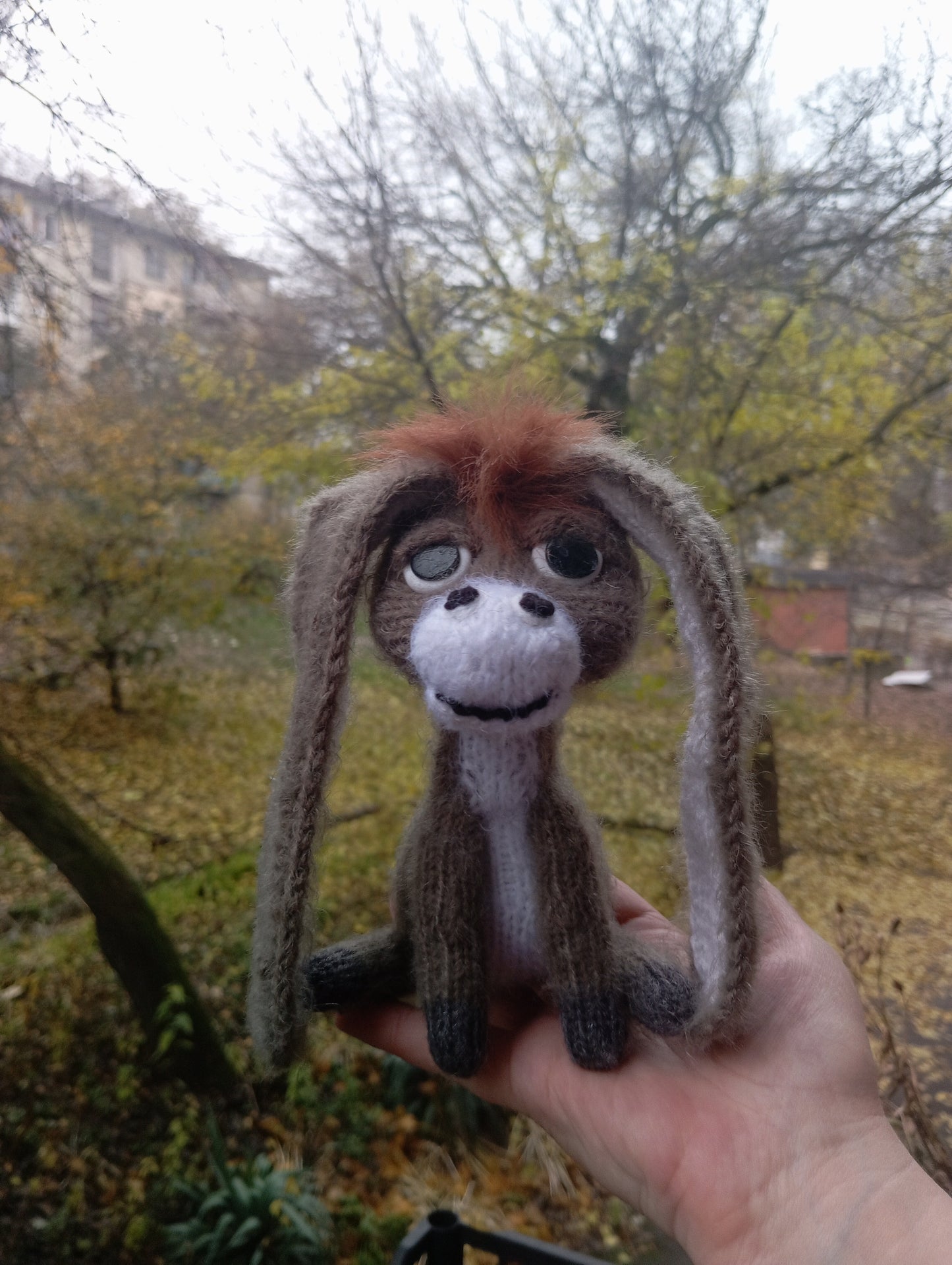 A Knitted Christmas Donkey Figurine, Plush Donkey Toy