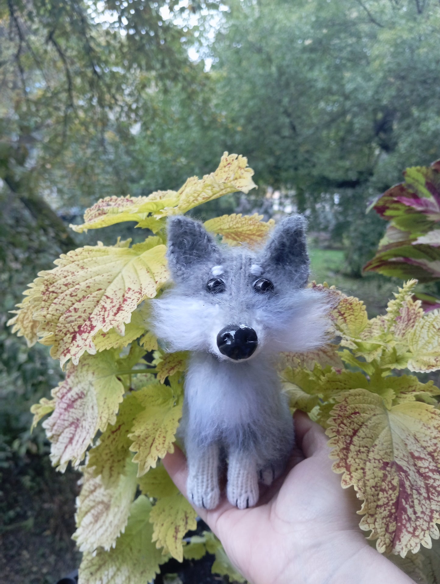 Adorable Knitted Wolves Plushies, Handmade Puppy Wolf