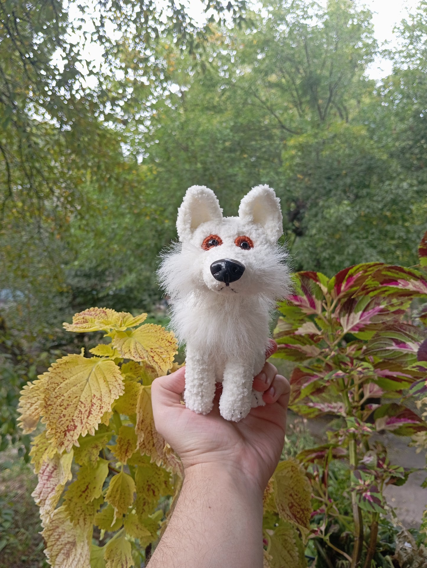 Adorable Knitted Wolves Plushies, Handmade Puppy Wolf