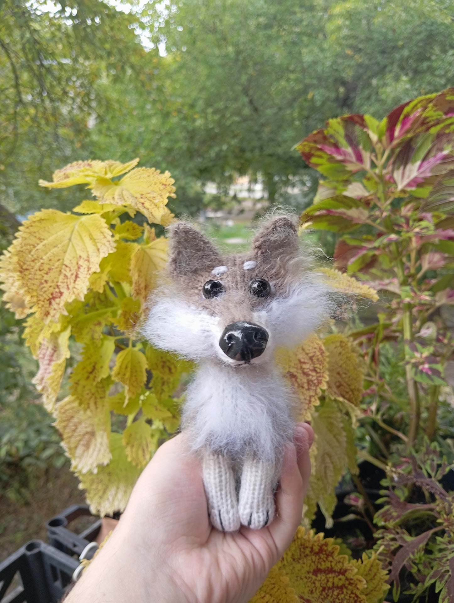 Adorable Knitted Wolves Plushies, Handmade Puppy Wolf