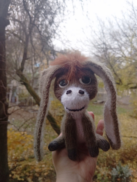 A Knitted Christmas Donkey Figurine, Plush Donkey Toy