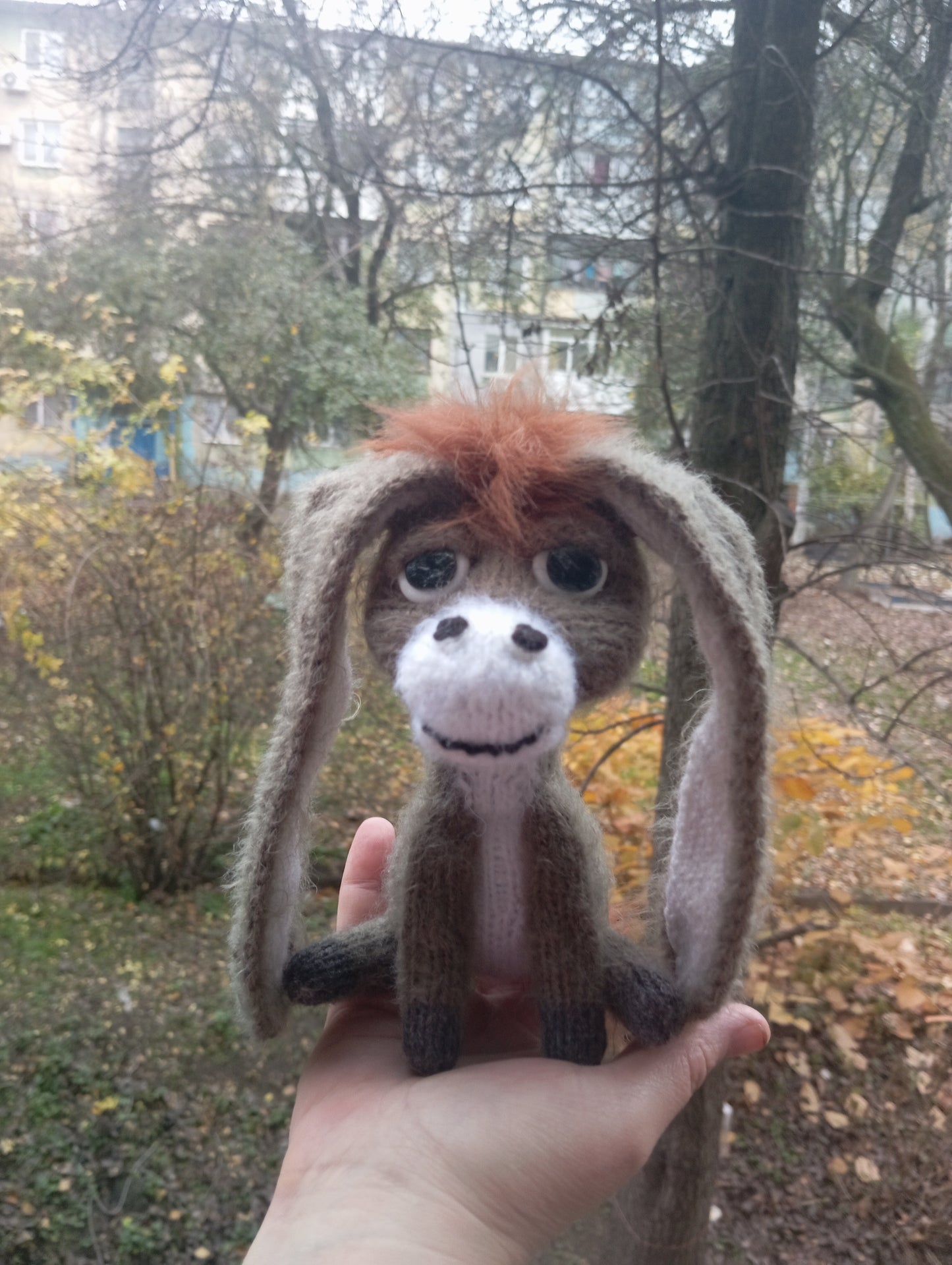 A Knitted Christmas Donkey Figurine, Plush Donkey Toy