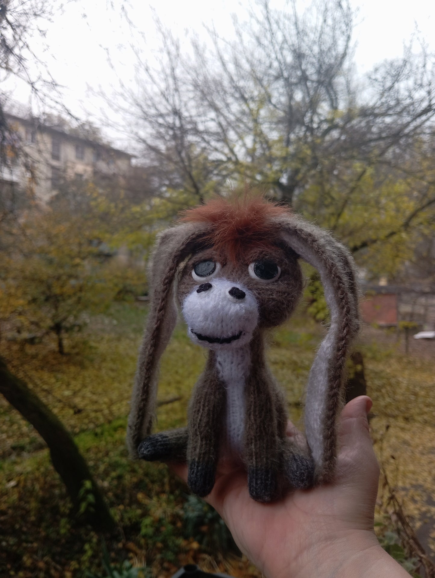 A Knitted Christmas Donkey Figurine, Plush Donkey Toy