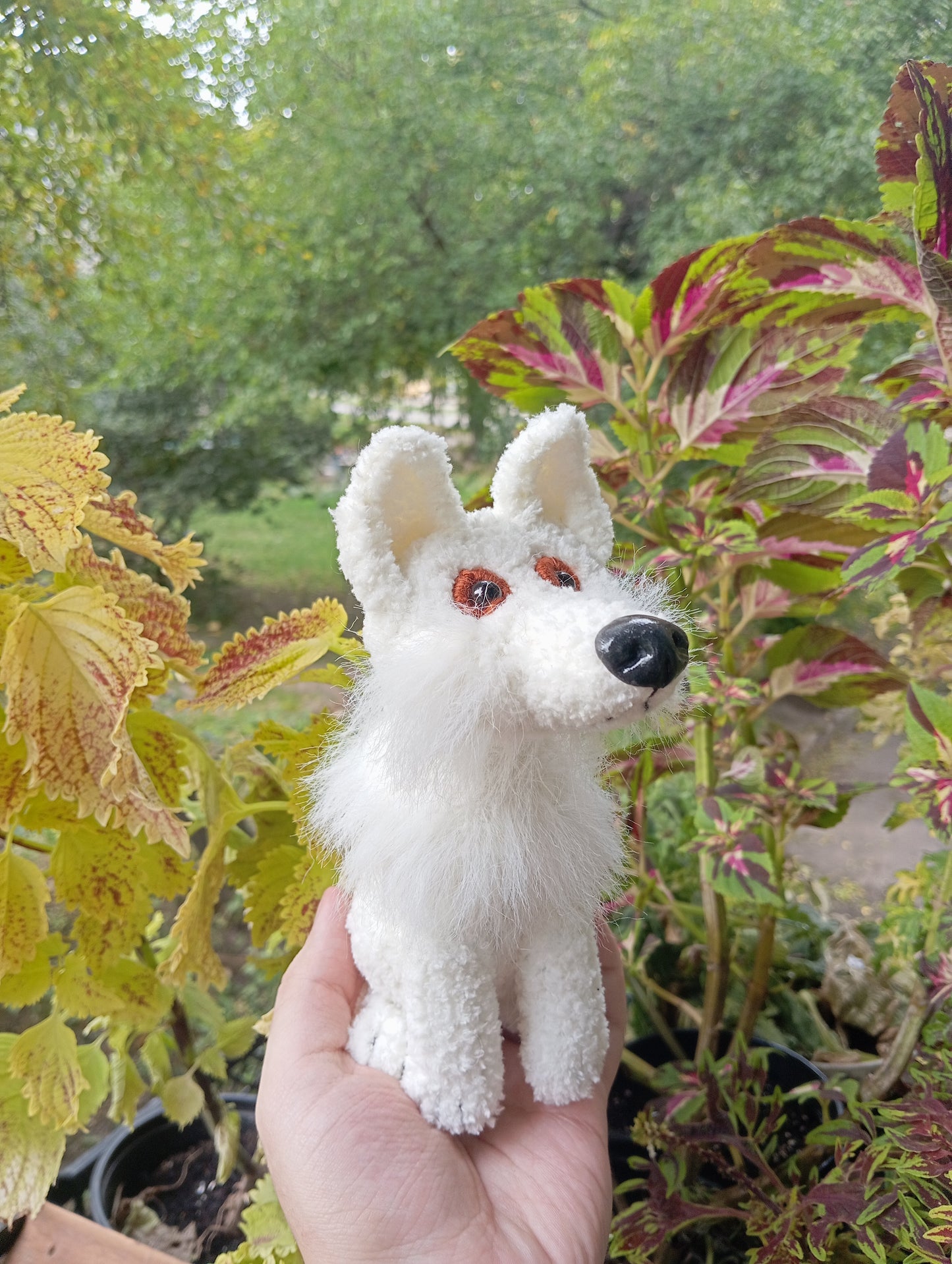 Adorable Knitted Wolves Plushies, Handmade Puppy Wolf