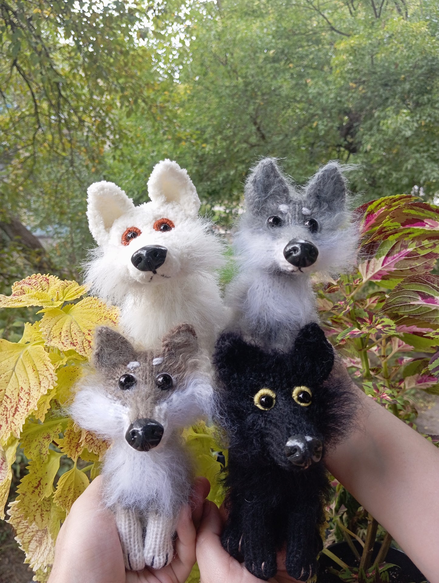 Adorable Knitted Wolves Plushies, Handmade Puppy Wolf
