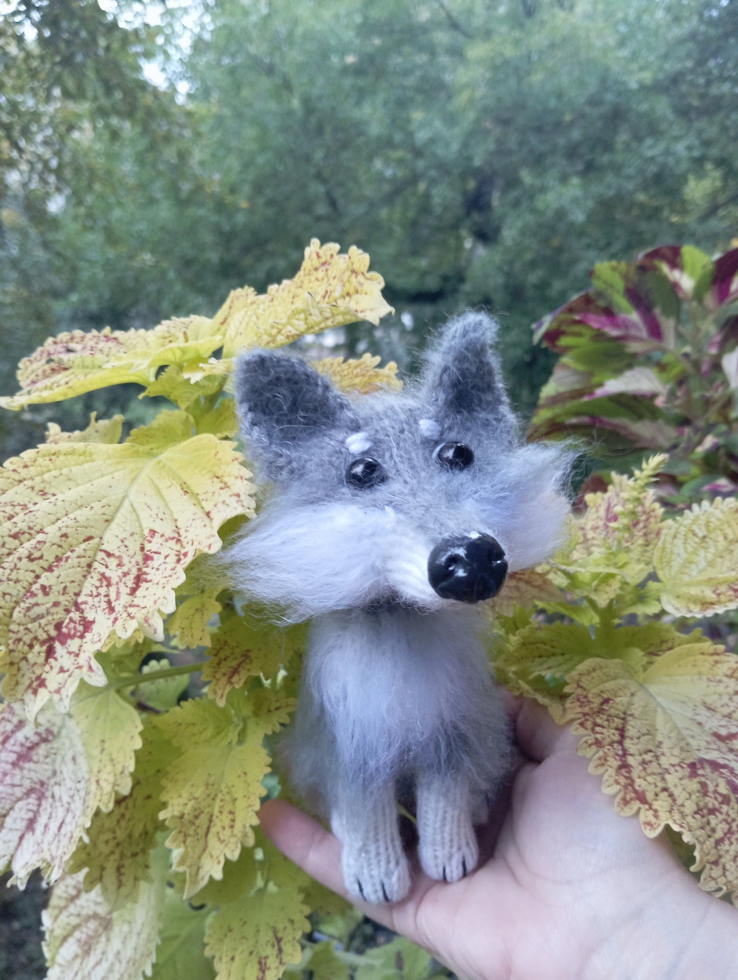 Adorable Knitted Wolves Plushies, Handmade Puppy Wolf