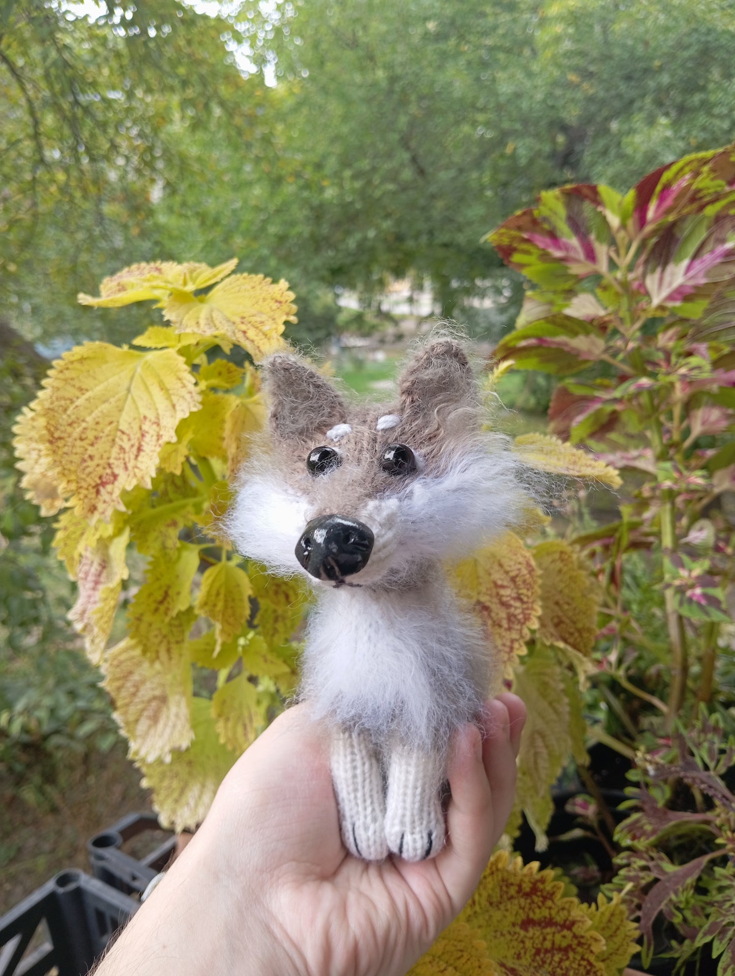 Adorable Knitted Wolves Plushies, Handmade Puppy Wolf