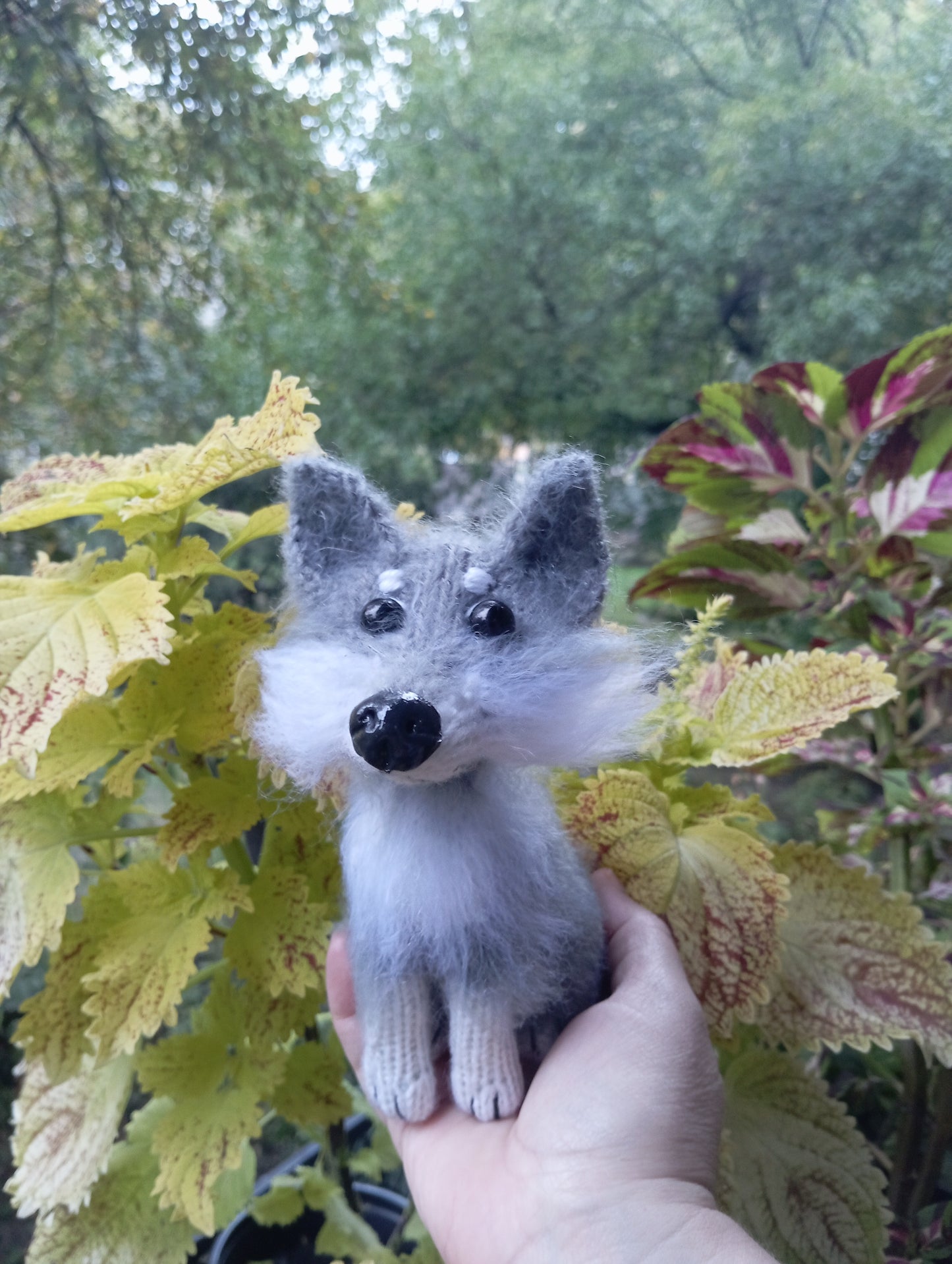 Adorable Knitted Wolves Plushies, Handmade Puppy Wolf