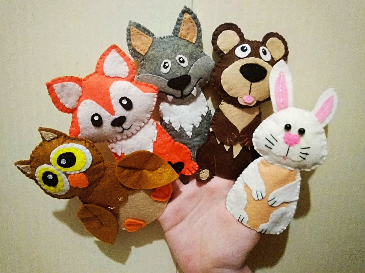 Woodland Felt puppets Animals finger puppets Forest animals Montessori toys Toddler