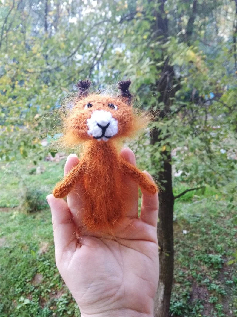 cute squirrel finger puppet