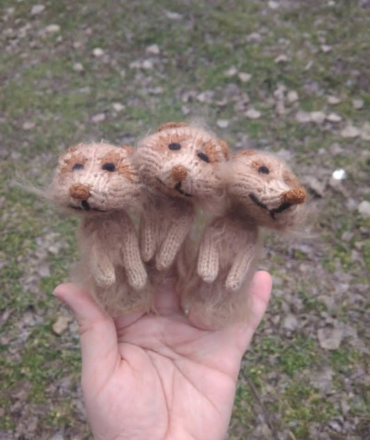Crochet Set of plush Meerkats Finger puppets: Montessori Interactive Toy